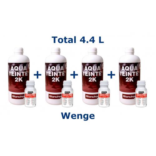 Blanchon AQUATEINTE® 2K (including hardener) 4.4 ltr (four 1.1 ltr cans) WENGE 05006136 (BL)